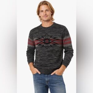 Men's Carbon Southwest Aztec Space Dyed Sweater Size Medium